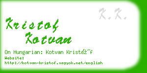 kristof kotvan business card